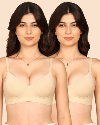 KOMLI Komli Bonded Polyamide Push-Up 3/4 Coverage Bra (Level 3 Padding) Women Push-up Heavily Padded Bra(Beige)