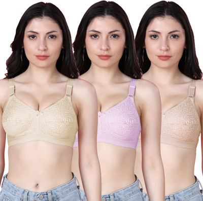 Shyam Sons FLAIR Dipali Women Minimizer Non Padded Bra(Brown, Purple, Orange)