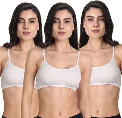 MEEMBOOLI NKE301 Girls Training/Beginners Non Padded Bra(White)