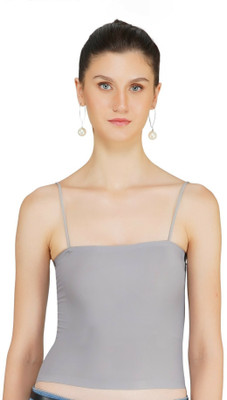 TOMKOT Seamless padded tube noddle straps camisole Women Full Coverage Heavily Padded Bra(Grey)