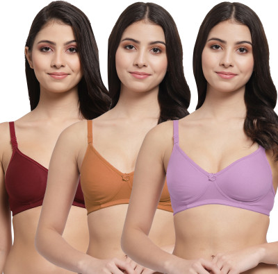 Docare Women T-Shirt Lightly Padded Bra(Purple, Brown, Maroon)