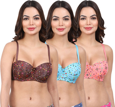 AMOUR SECRET Amour Secret Women's Underwired Lightly Padded Demi Cup T-Shirt Bra PDRK002 Women Balconette Lightly Padded Bra(Multicolor)