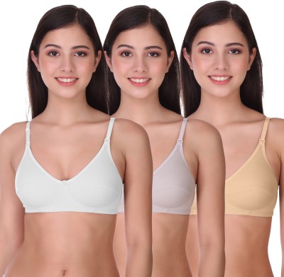 pooja ragenee Women Everyday Non Padded Bra(White, Beige)