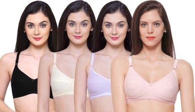 INKURV ZOE Women Full Coverage Non Padded Bra(Purple, Black, Pink, Beige)