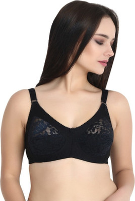 Manchi Fashion Get Superb Comfort and Fashion with Net Cotton Lycra Bra for Everyday Wear Women Full Coverage Non Padded Bra(Red)