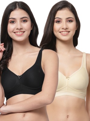 COLLEGE GIRL FullOn CG1215 T Shirt Plus Size Women Minimizer Lightly Padded Bra(Black, Beige)