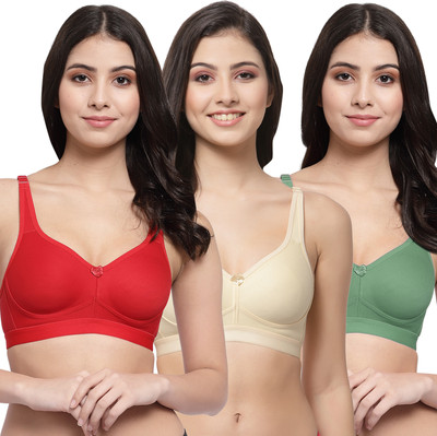 COLLEGE GIRL CG1215 Women Minimizer Lightly Padded Bra(Red, Beige, Green)