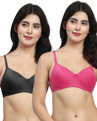 LILY maofcigamMino Women T-Shirt Heavily Padded Bra(Pink, Black)