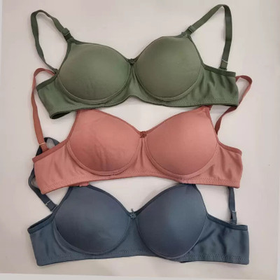Pearlw Women T-Shirt Lightly Padded Bra(Multicolor)