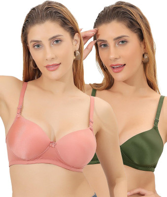 RAHA S.G Lingerie bra for women & girls Women Push-up Lightly Padded Bra(Pink, Green)