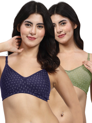 LILY Itida Women T-Shirt Non Padded Bra(Blue, Green)
