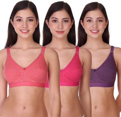 pooja ragenee Women Full Coverage Non Padded Bra(Multicolor)