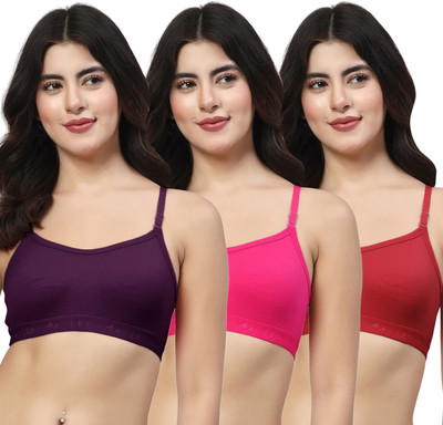 LILY 3321Mino Women Sports Non Padded Bra(Purple, Pink, Maroon)