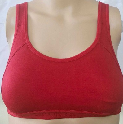 Achvius Achivus Sport Non Padded Bra for Women 34 B pack of 1 Women T-Shirt Non Padded Bra(Red)