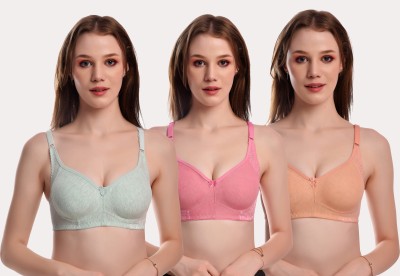 Lady Soft Lady Soft Non Padded Non-wired Every Day Bra Women Everyday Non Padded Bra(Multicolor)