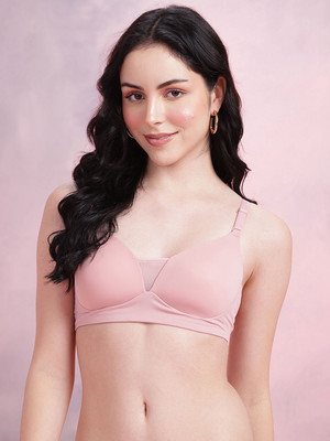 Dressberry Women T-Shirt Lightly Padded Bra(Pink)