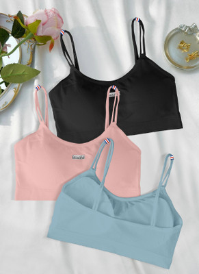 zoxen 2122-BLACK-LIGHTPINK-BLUE-P03-32 Women Full Coverage Lightly Padded Bra(Multicolor)