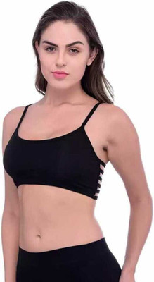Norvia Cage0402 Women Bralette Lightly Padded Bra(Black)
