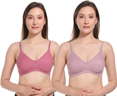 Viral Girl NA Women T-Shirt Lightly Padded Bra(Pink, Purple)