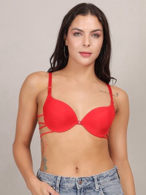 Bare Dezire Designer Back Push Up Bra for Women Women Push-up Lightly Padded Bra(Red)