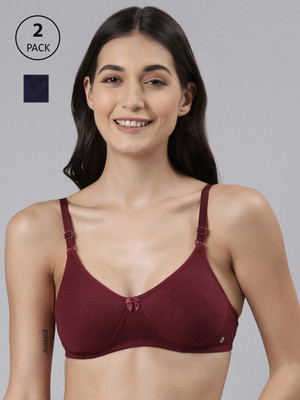 Dollar Missy Wire-Free Soft Padded T-Shirt Women T-Shirt Lightly Padded Bra(Maroon, Dark Blue)