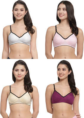 Docare Women T-Shirt Non Padded Bra(White, Pink, Purple, Beige)