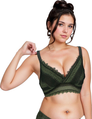 Sheluxe SHBD86 Women Bralette Lightly Padded Bra(Green)