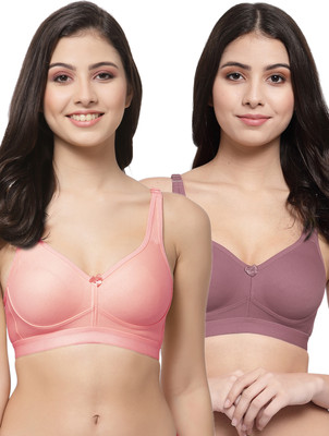 COLLEGE GIRL FullOn CG1215 T Shirt Plus Size Women Minimizer Lightly Padded Bra(Pink, Brown)
