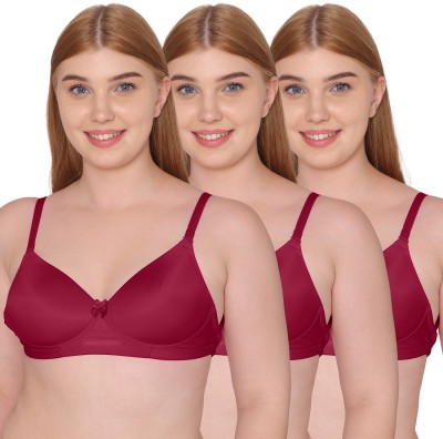 TWEENS Tweens Backless Lightly Padded Transparent Back T-Shirt Bra Women T-Shirt Lightly Padded Bra(Maroon)