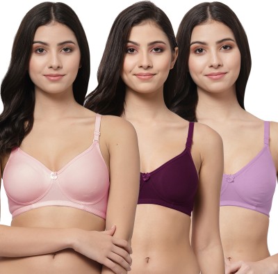 Docare NovaPad Women T-Shirt Lightly Padded Bra(Pink, Purple, Purple)