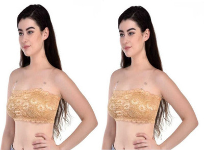 AARAA Beauty 521 Women Bandeau/Tube Lightly Padded Bra(Beige, Beige)
