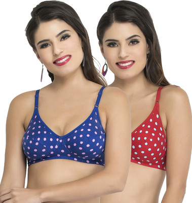 Docare Yummy Women Full Coverage Non Padded Bra(Dark Blue, Red)