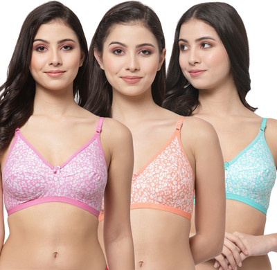 COLLEGE GIRL Comfy Women T-Shirt Non Padded Bra(Pink, Orange, Blue)