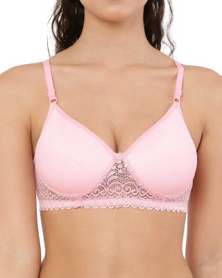 Fabitude Self Design Women Bralette Lightly Padded Bra(Pink)