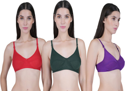 CURVZEX CURVZEX Women Push-up Non Padded Bra(Red, Purple, Dark Green)