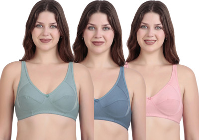 Rymestyle Women Full Coverage Non Padded Bra(Multicolor)