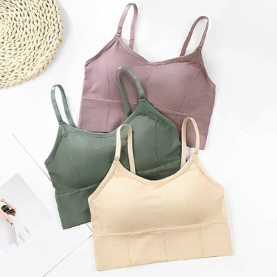 Fashocart Imported 64.6 Women Everyday Lightly Padded Bra(Purple, Green, Beige)