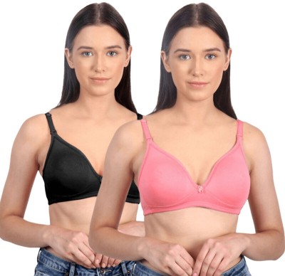 Vanila Women Everyday Lightly Padded Bra(Black, Pink)