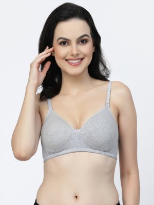 Floret Convertible Straps Push-Up Lightly Padded Bra Women T-Shirt Lightly Padded Bra(Grey)