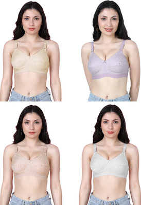 Shyam Sons FLAIR Dipali Women Minimizer Non Padded Bra(Brown, Purple, White, Orange)