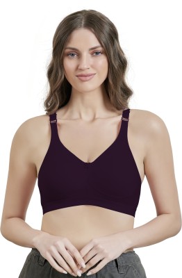 Maroon Women T-Shirt Non Padded Bra(Purple)