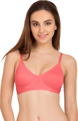 TWEENS Tweens Double Layered Seamless Non-Padded Cotton Rich Full Coverage Bra Women T-Shirt Non Padded Bra(Orange)