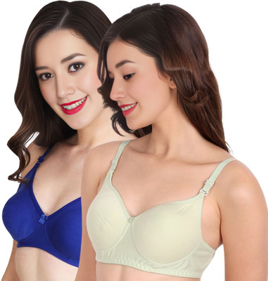 Liigne Women T-Shirt Non Padded Bra(Blue)