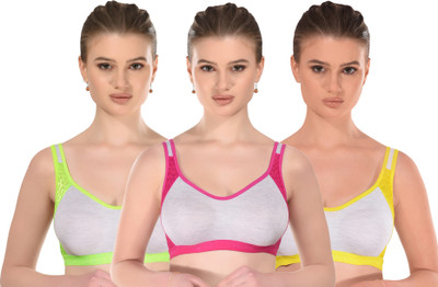 Yana Women Sports Non Padded Bra(Yellow, Pink, Light Green)