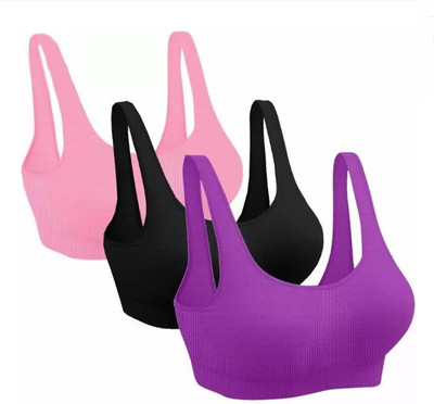 JOLBEL Women Sports Non Padded Bra(Multicolor)