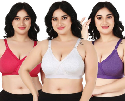 Funahme Zannat Women Full Coverage Non Padded Bra(Multicolor)