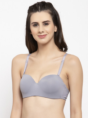 DIVINE demi cup pushup heavily padded bra Women Push-up Heavily Padded Bra(Grey)