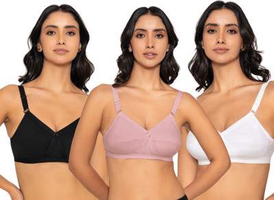 INKURV INCROSS Women Full Coverage Non Padded Bra(Black, Pink, White)
