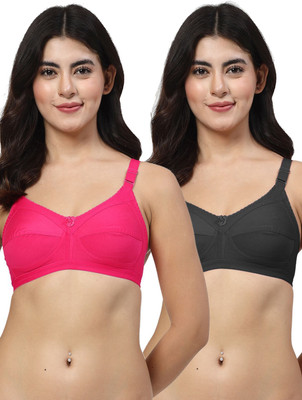 LILY 306 Women Minimizer Non Padded Bra(Pink, Black)