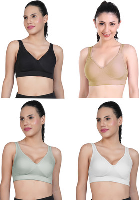 Shyam Sons FLAIR Curvv Women Sports Non Padded Bra(Black, Brown, Green, White)